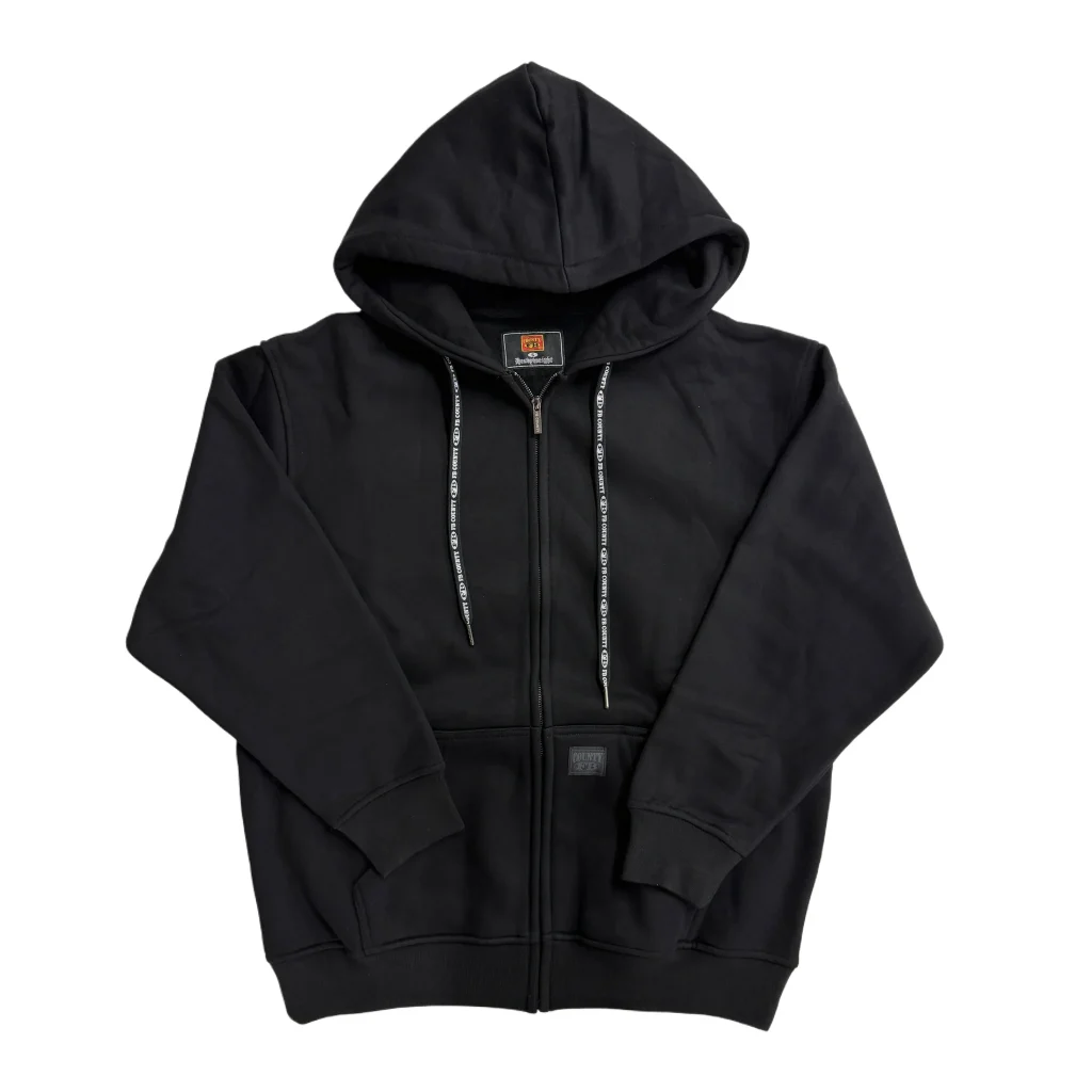 Black Zip Up Hoodie: Sleek and Soft Style from LOOPBACK APPAREL